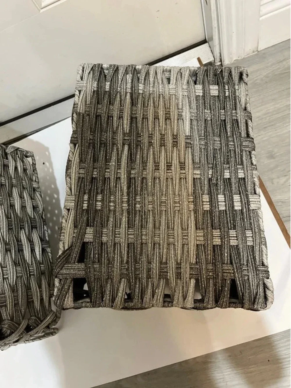 2 medium Grey weaved basket for storage organizing